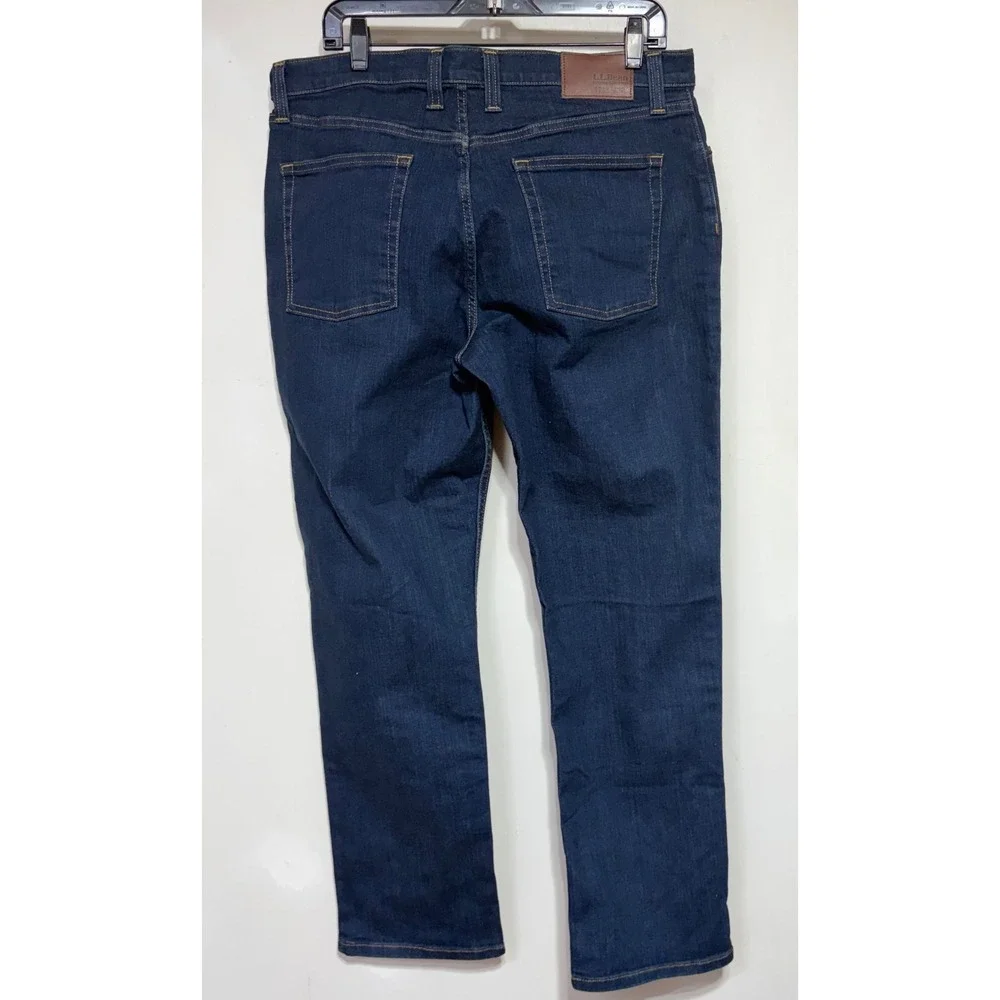 LL Bean BeanFlex Standard Athletic Jeans 36x29 Dark Wash CoolMax Stretch 507485
